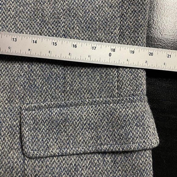 Vintage Harris Tweed Sport Coat 39 Blue Herringbone Blazer Two Button Vented - Picture 13 of 16
